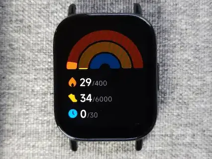 Redmi Watch 5 Liteの歩数・スタンディング回数の統計記録画面