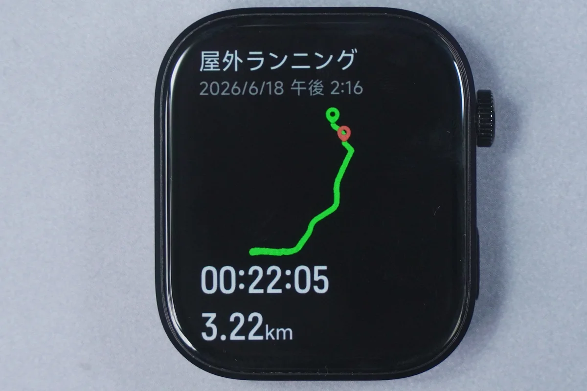 Redmi Watch 6のGPSランニングルート表示