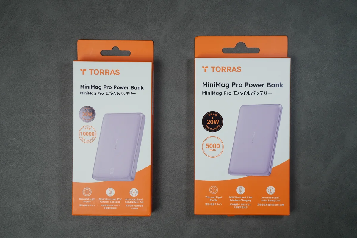 TORRAS MiniMag Proのパッケージ(箱)2個の写真