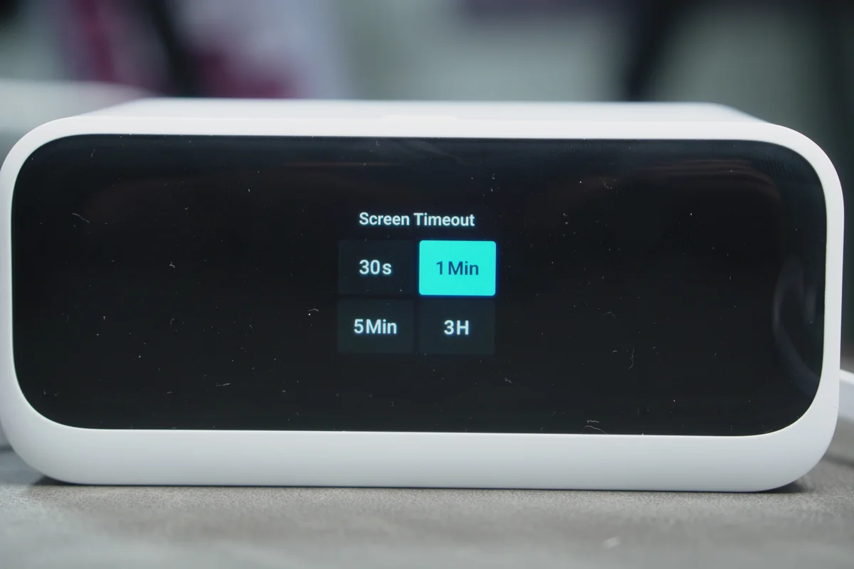 Anker Nano Charging Stationの画面消灯時間の設定画面の写真