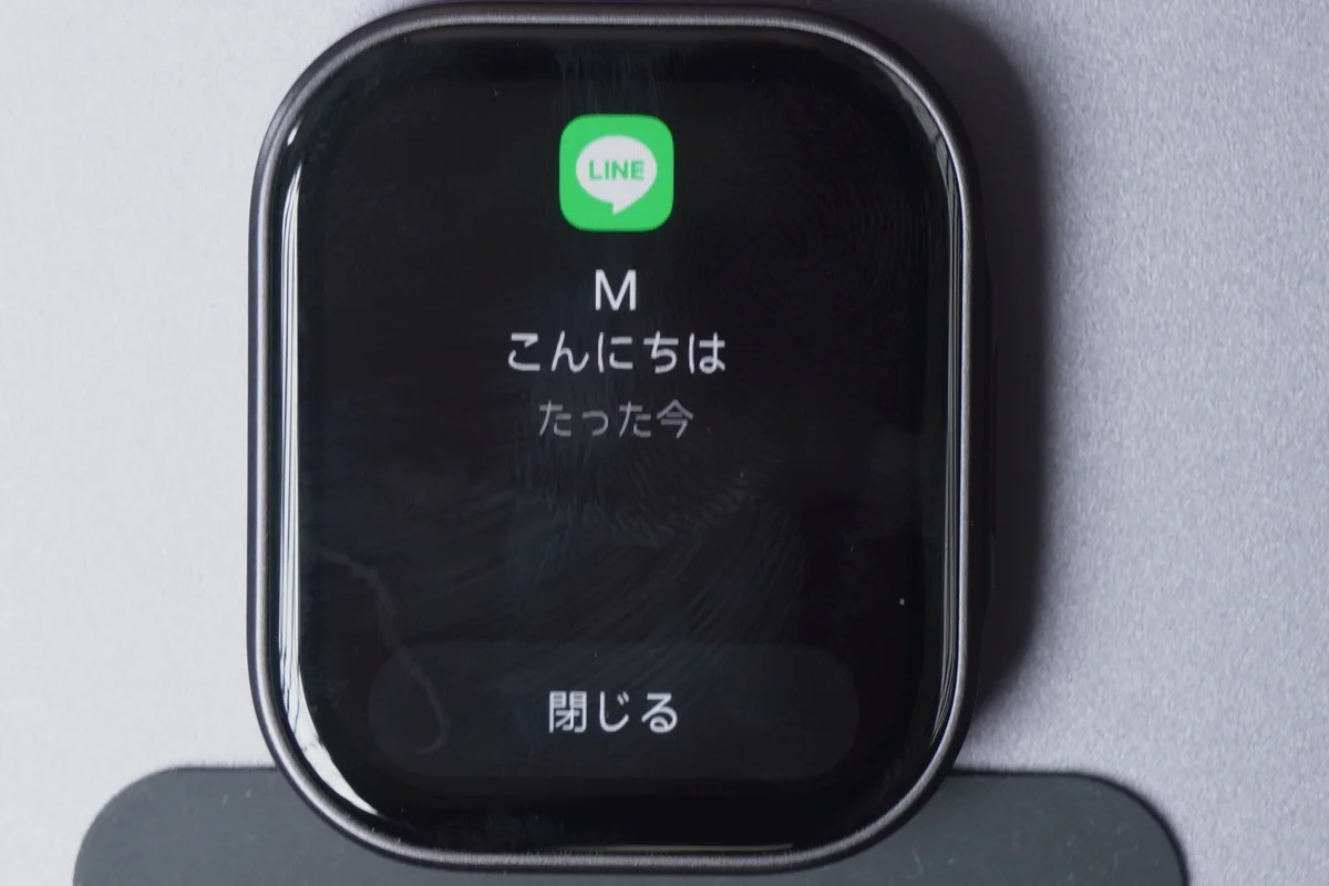 Redmi Watch 6 LiteにLINEの通知が届いた画面の写真