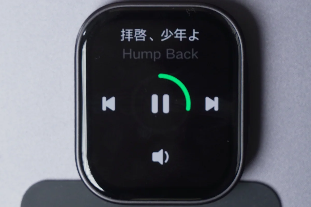 Redmi Watch 6 Liteでスマホの音楽を操作する画面の写真